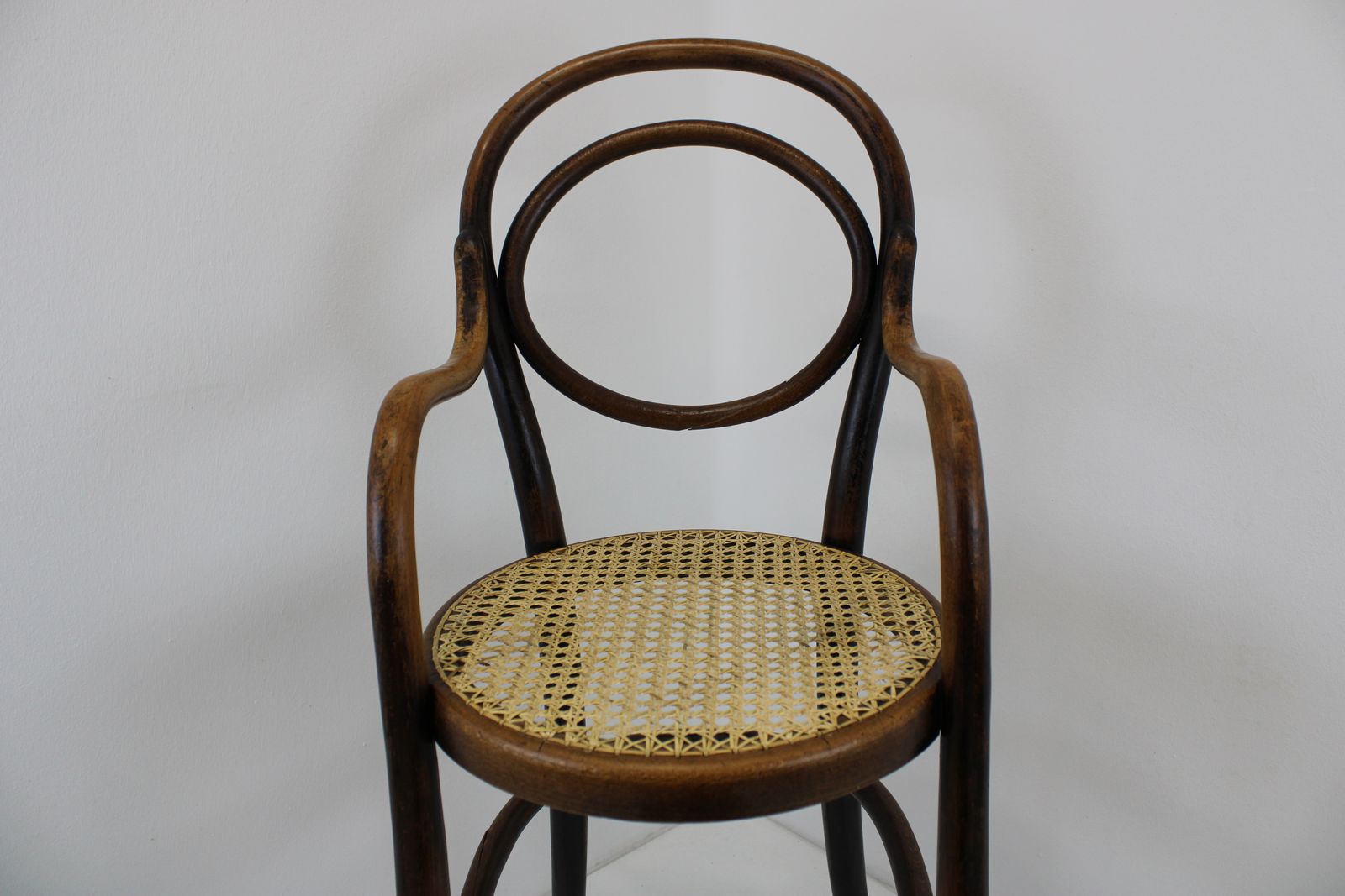 Antique Thonet Kids Chair/Model 1230 From 1890/Bentwood And Wicker Caned/Highchair/Gift For Kids/Restored/Designer Chair photo vintage