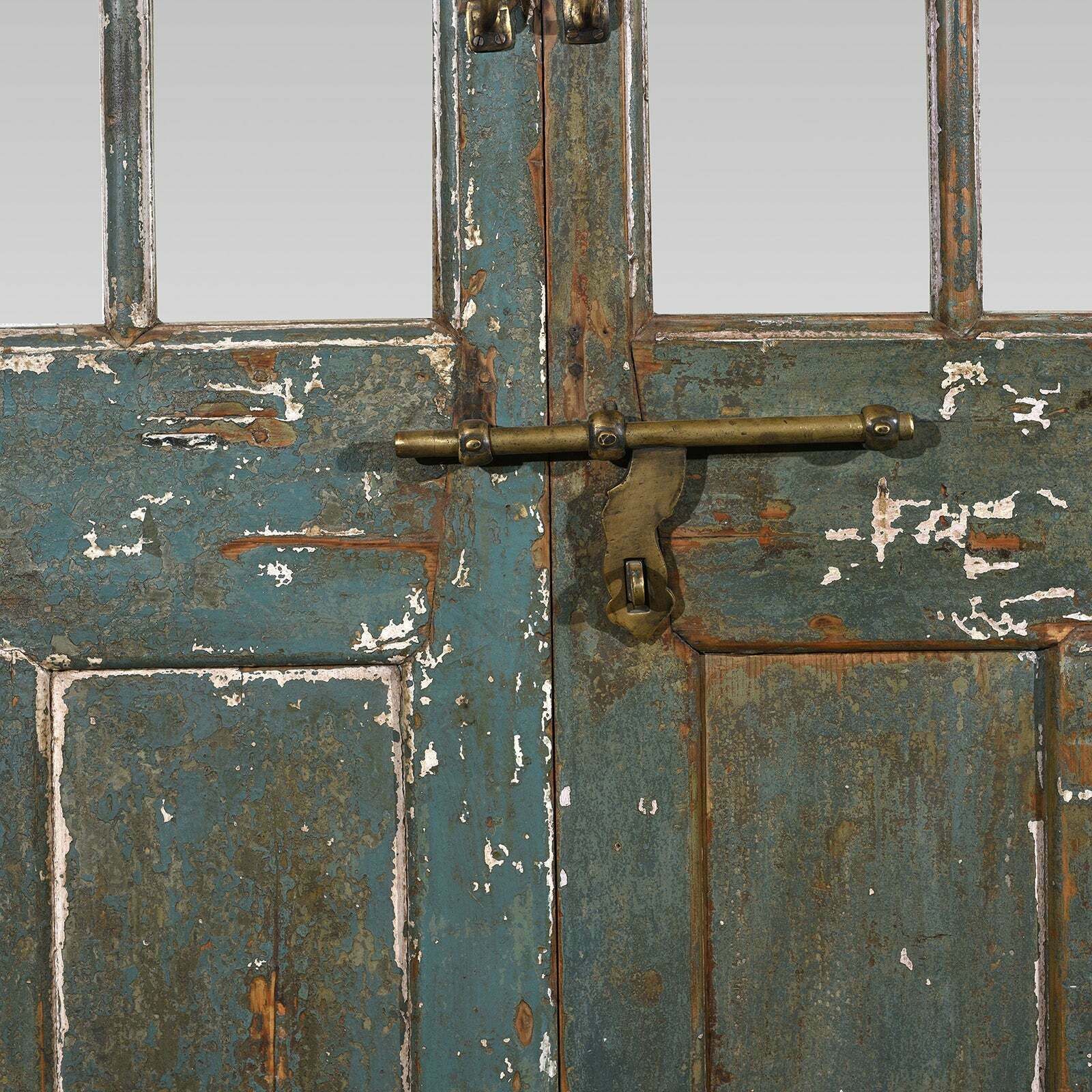 Antique Indian Painted Glazed Door From Shimla   19th Century photo for sale