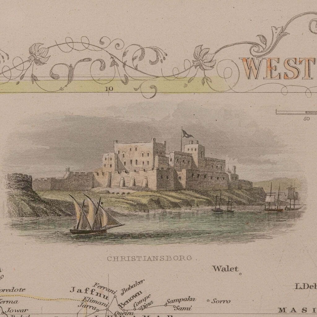 Antique Lithography Map, West Africa, English, Framed, Cartography, Victorian photo 395.0