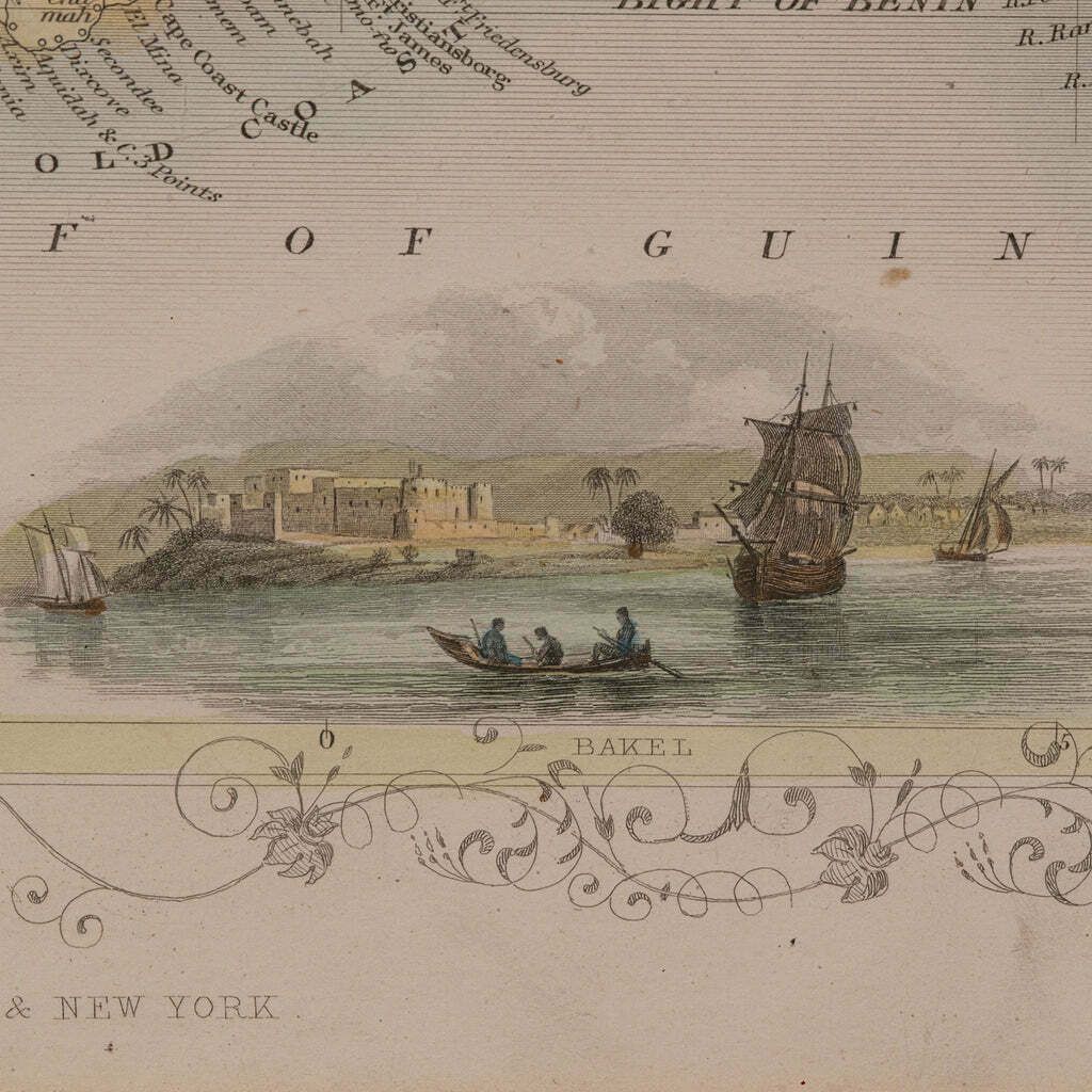 Antique Lithography Map, West Africa, English, Framed, Cartography, Victorian photo buy