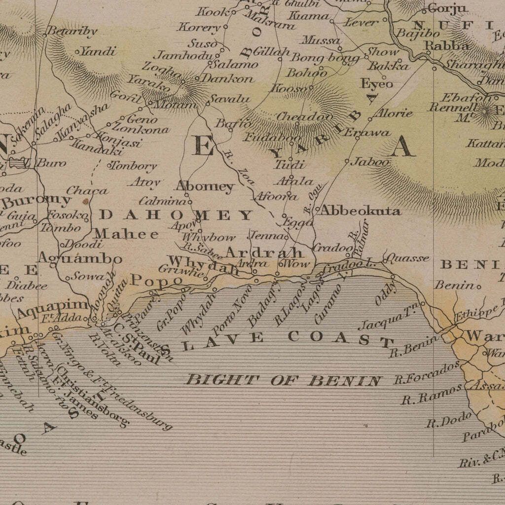 photo for sale Antique Lithography Map, West Africa, English, Framed, Cartography, Victorian