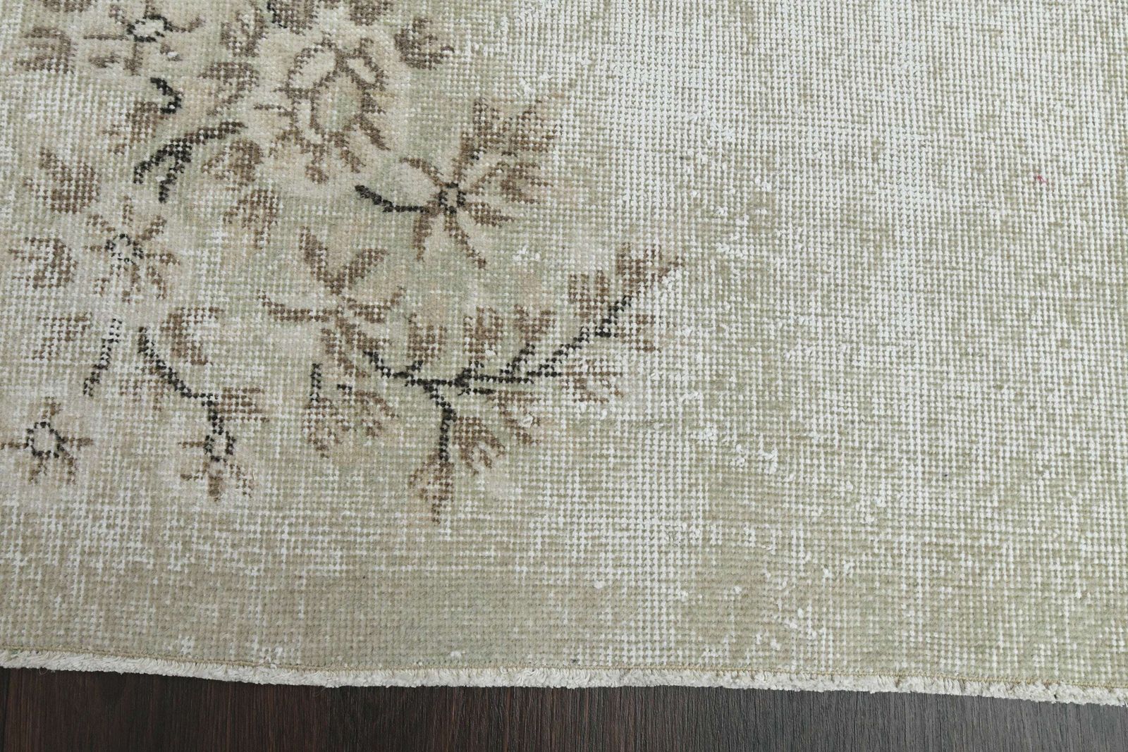 3x6 Green Brown Oushak Rug, Handmade Rug, Turkish Rug, Vintage Rug, 3x6 Runner Rug, Kitchen Rug, Hallway Rug, Distressed Rug, 3.5x6.3 Ft photo vintage