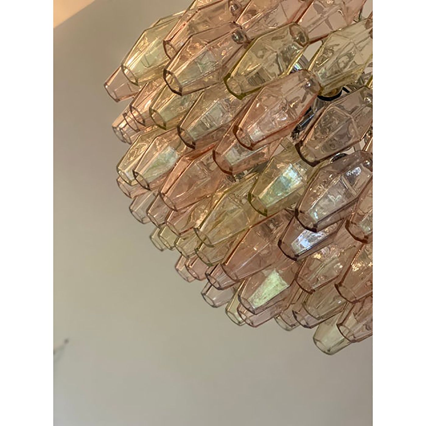 Lighting Contemporary “Poliedri” Murano Glass Chandelier photo