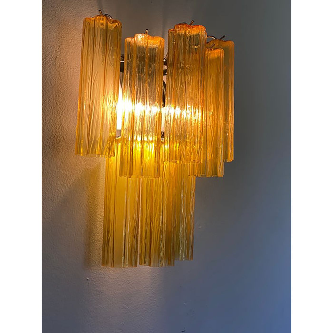 Contemporary Amber “Tronchi” Wall Sconce In Venini Style photo for sale