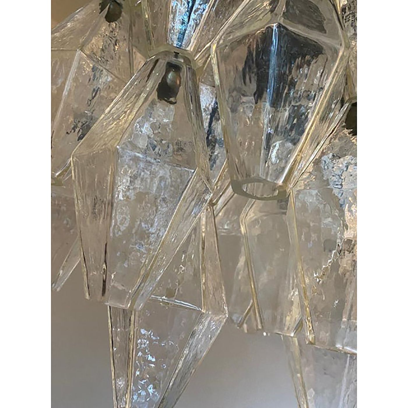 A Pair Of Champagne "Poliedro" Murano Glass Chandelier photo furniture