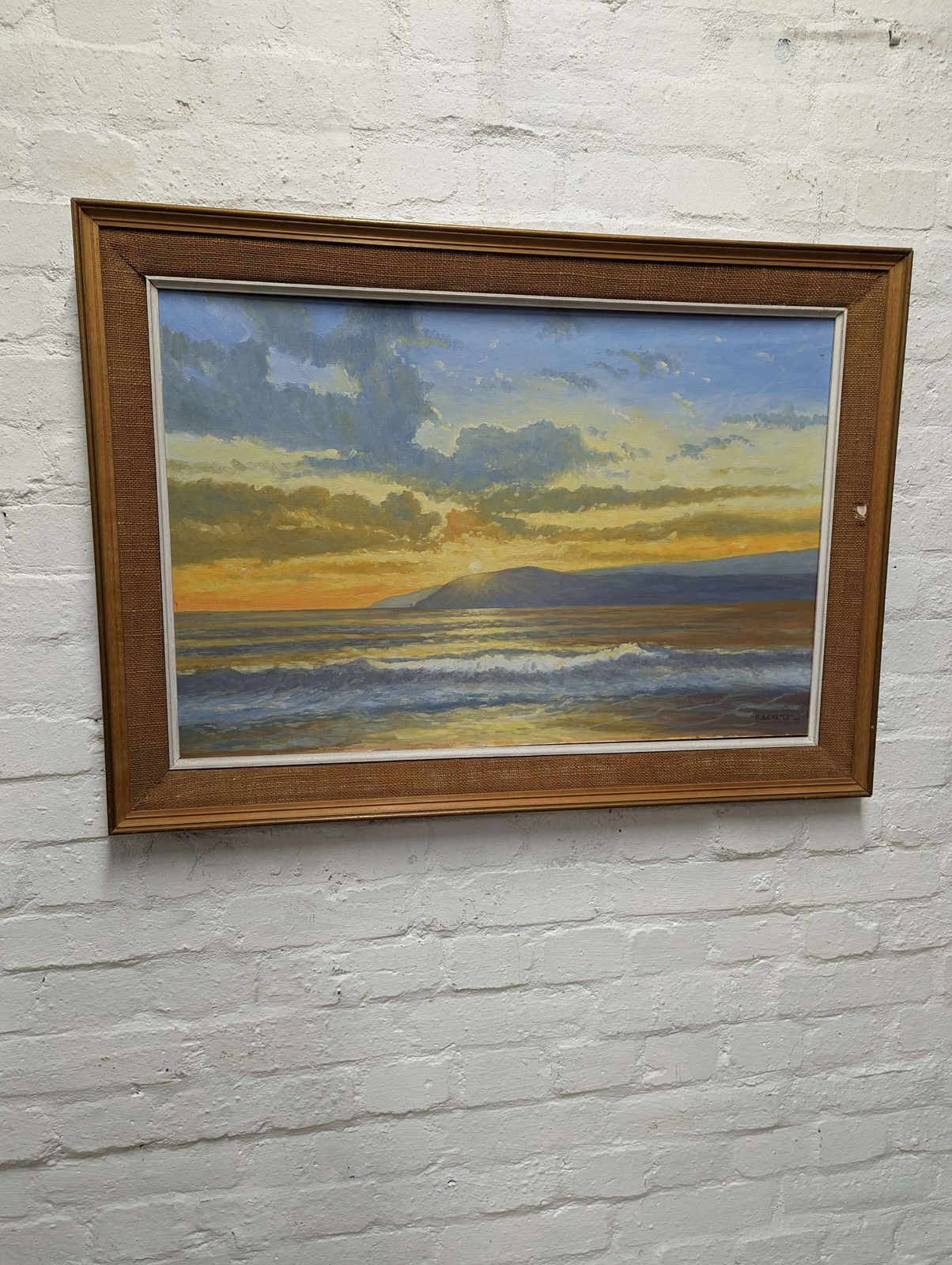 R B Castle Rising Sun Oil Painting