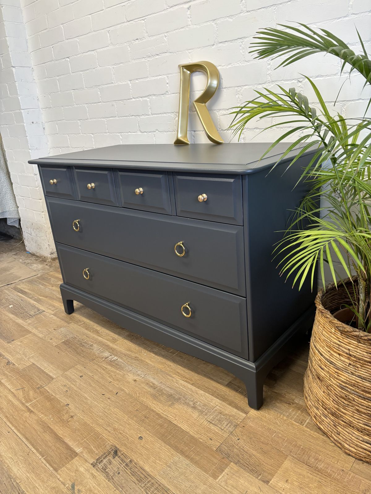 Stag Minstrel 4 Over 2 Chest Of Drawers Dark Grey photo for sale