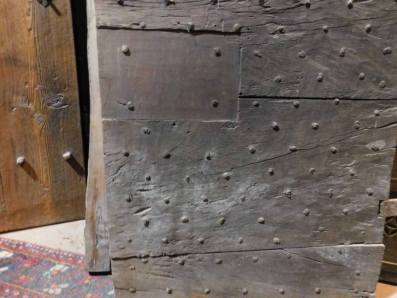 Door In Oak From An Old Prison With Original Iron, Italy photo buy