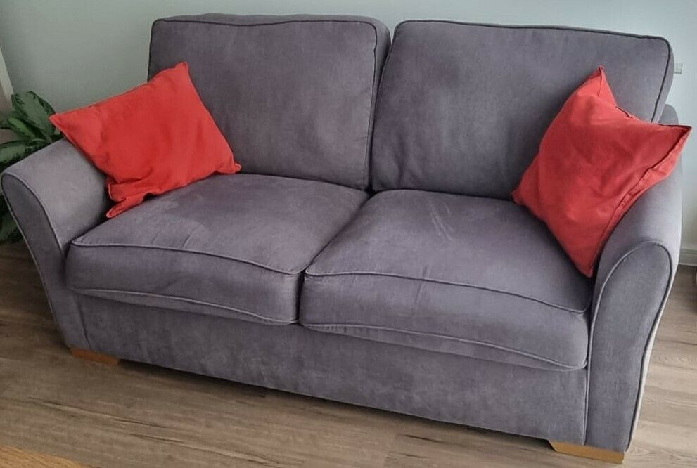 3 Seater Oakland Sofa With Deluxe Mattress In Grey With Bamboo Slate Scatters photo for sale