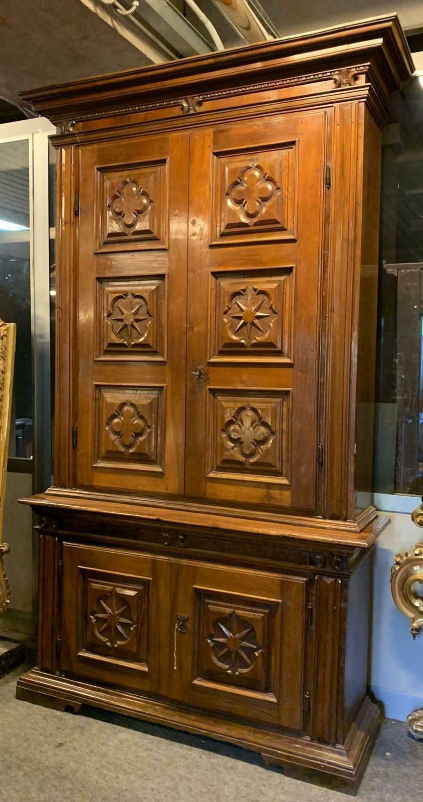 Double Body Cabinet In Richly Carved Walnut Wood, Tuscany photo furniture