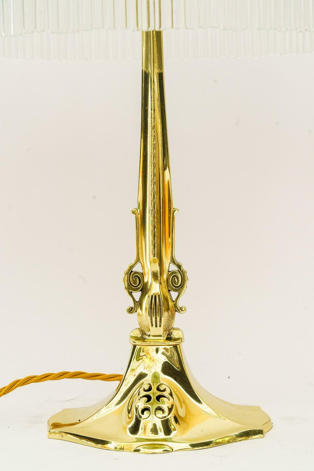 Jugendstil Table Lamp With Opal Glass Shade And Glass Sticks Vienna Around 1910s photo for sale