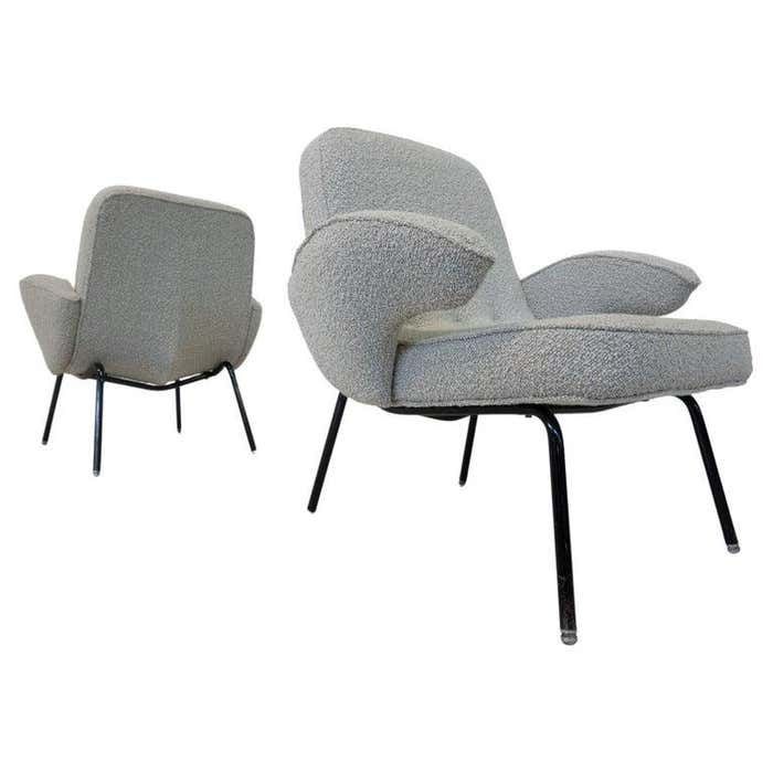 Mid Century Pair Of Armchairs 1950s  New Upholstery photo for sale