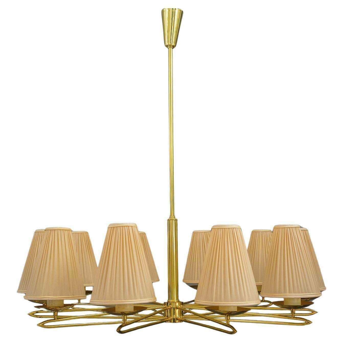 Big Rupert Nikoll Chandelier 10 Arms Vienna Around 1960s