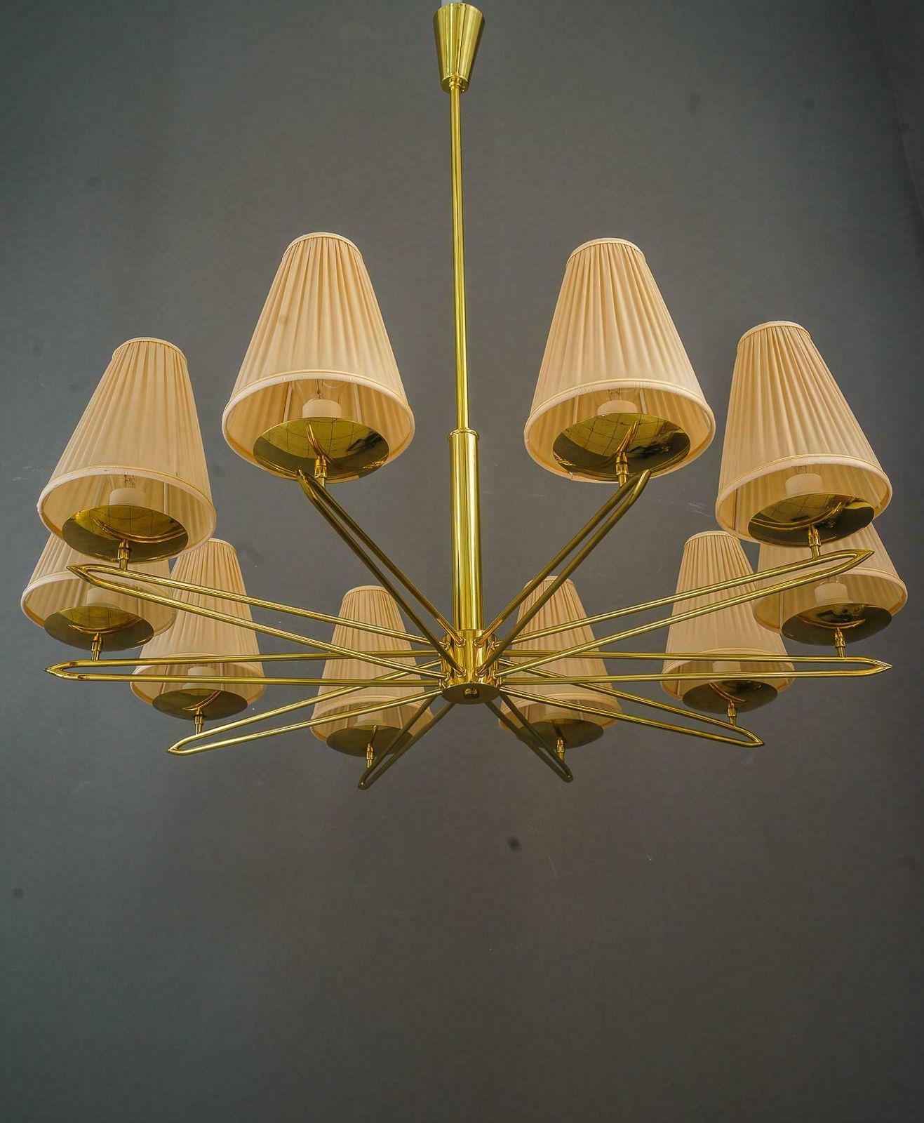 Big Rupert Nikoll Chandelier 10 Arms Vienna Around 1960s photo for sale