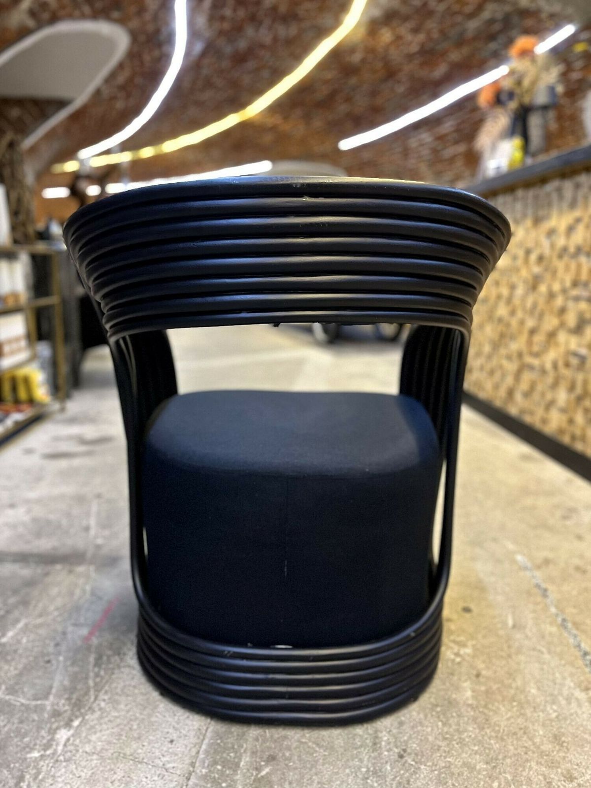 Contemporary Modern Black Bamboo Bentwood Armchair, Idn 2023 photo vinterior