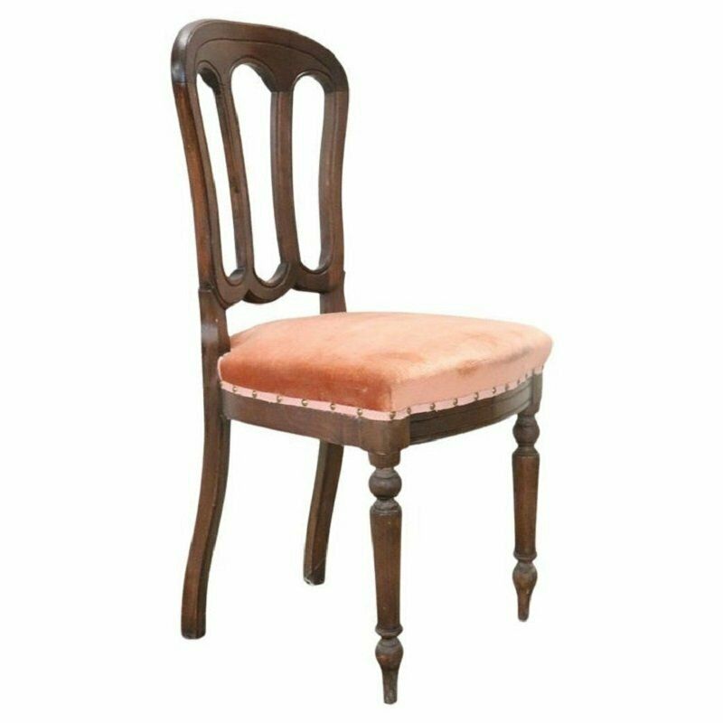 Furniture 19th Century Chair In Beech Wood With Velvet Seat photo