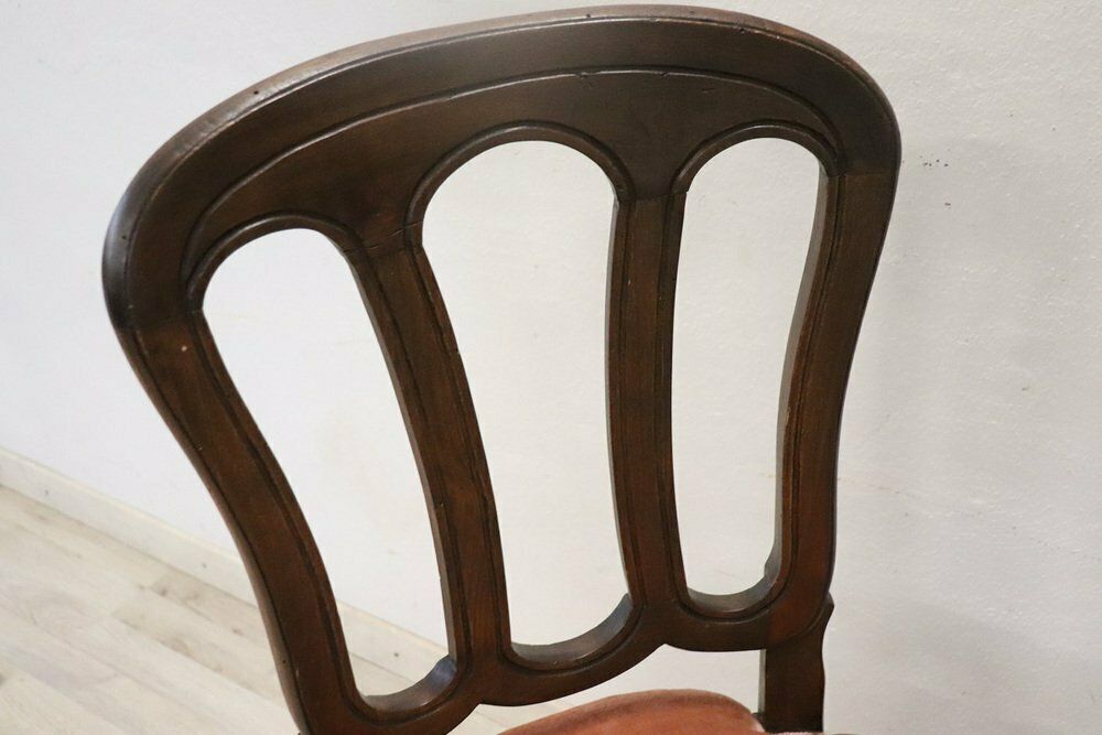 1104.0 19th Century Chair In Beech Wood With Velvet Seat photo
