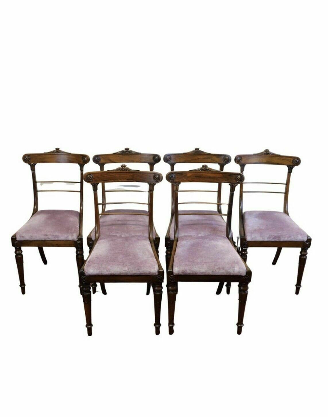 Beautiful Set Of Six Regency Rosewood Dining Chairs
