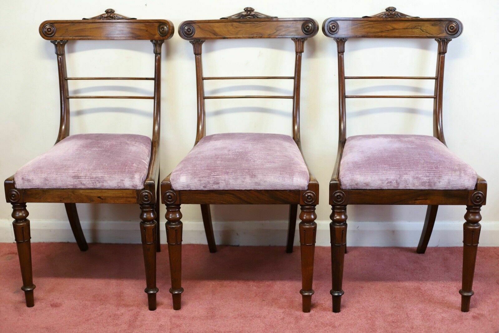 Beautiful Set Of Six Regency Rosewood Dining Chairs photo 1795.0