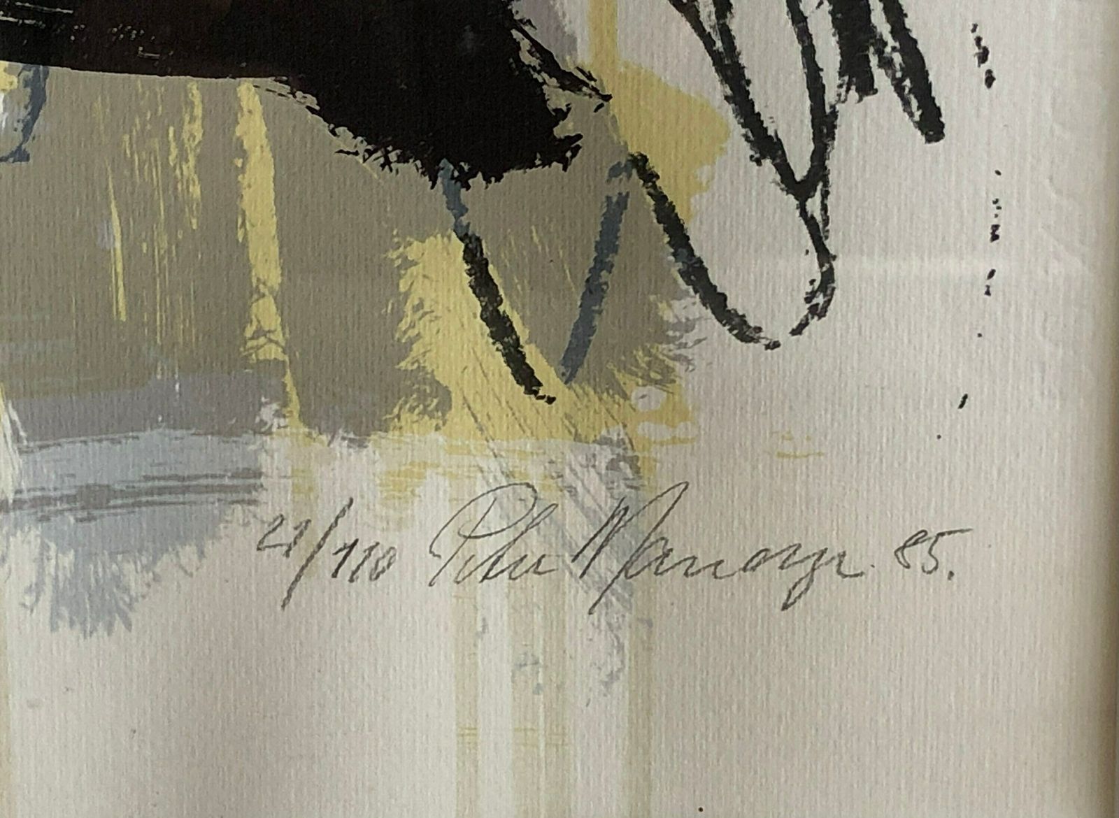 Large Original Danish Abstract Lithographic Print By Artist Peter Mandrup (1948 2009) photo vinterior