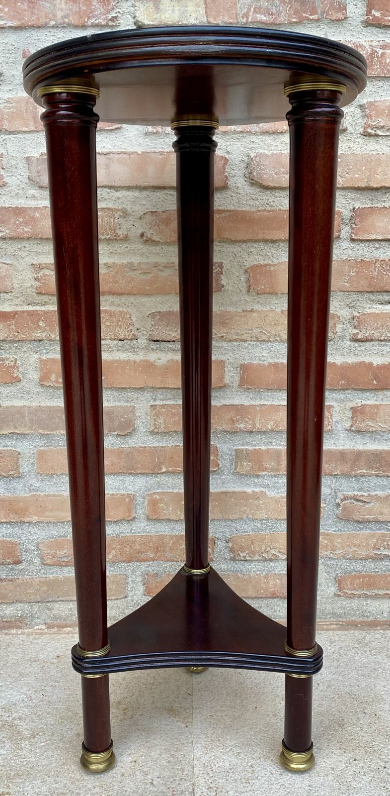 French Style Round Wood Pedestal Table Plant Stand photo buy