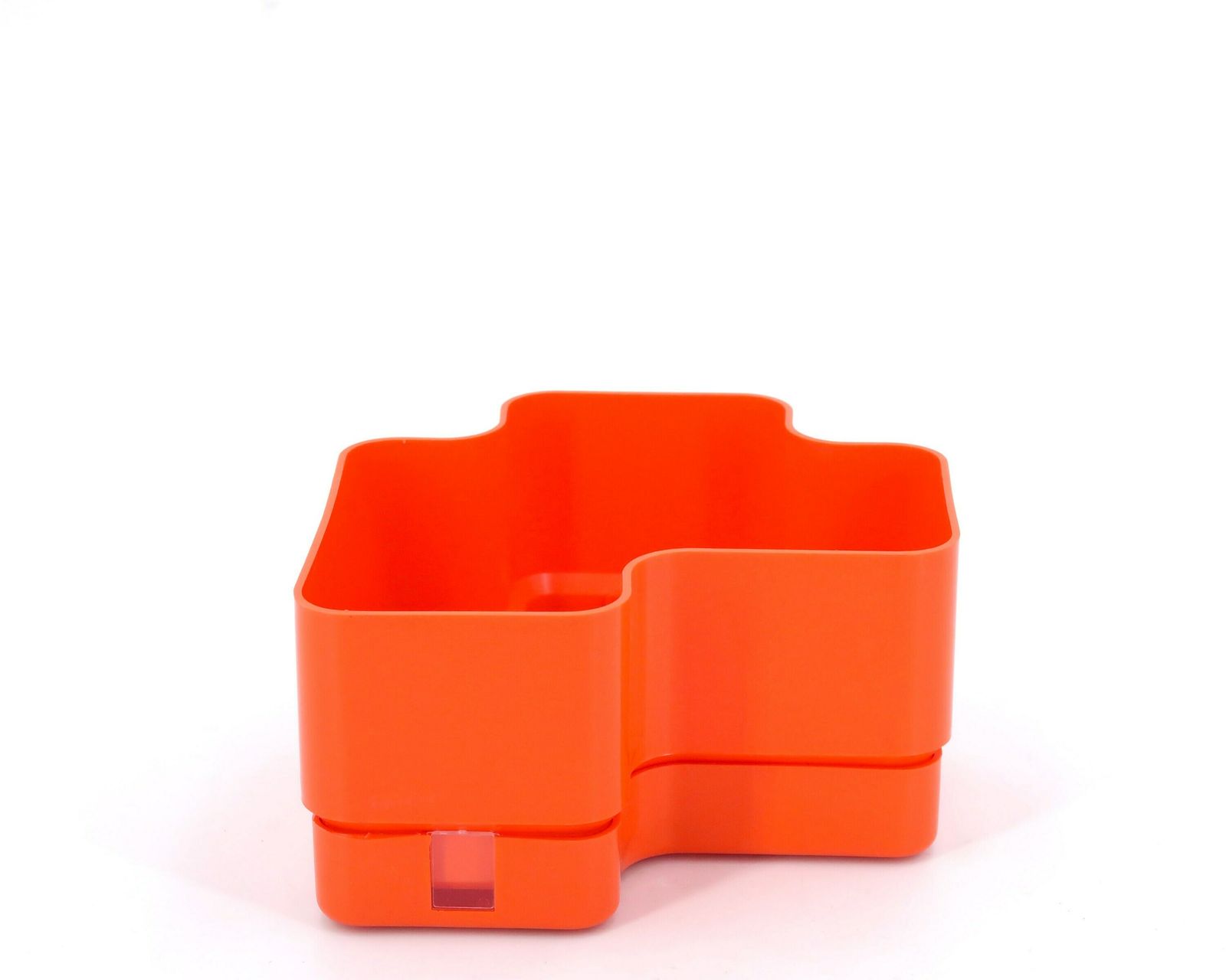 Small Vastill Plastic Planter With Water Tank By Michael Mccann, 1970s / Orange, Plant Cactus, Italian Design photo for sale