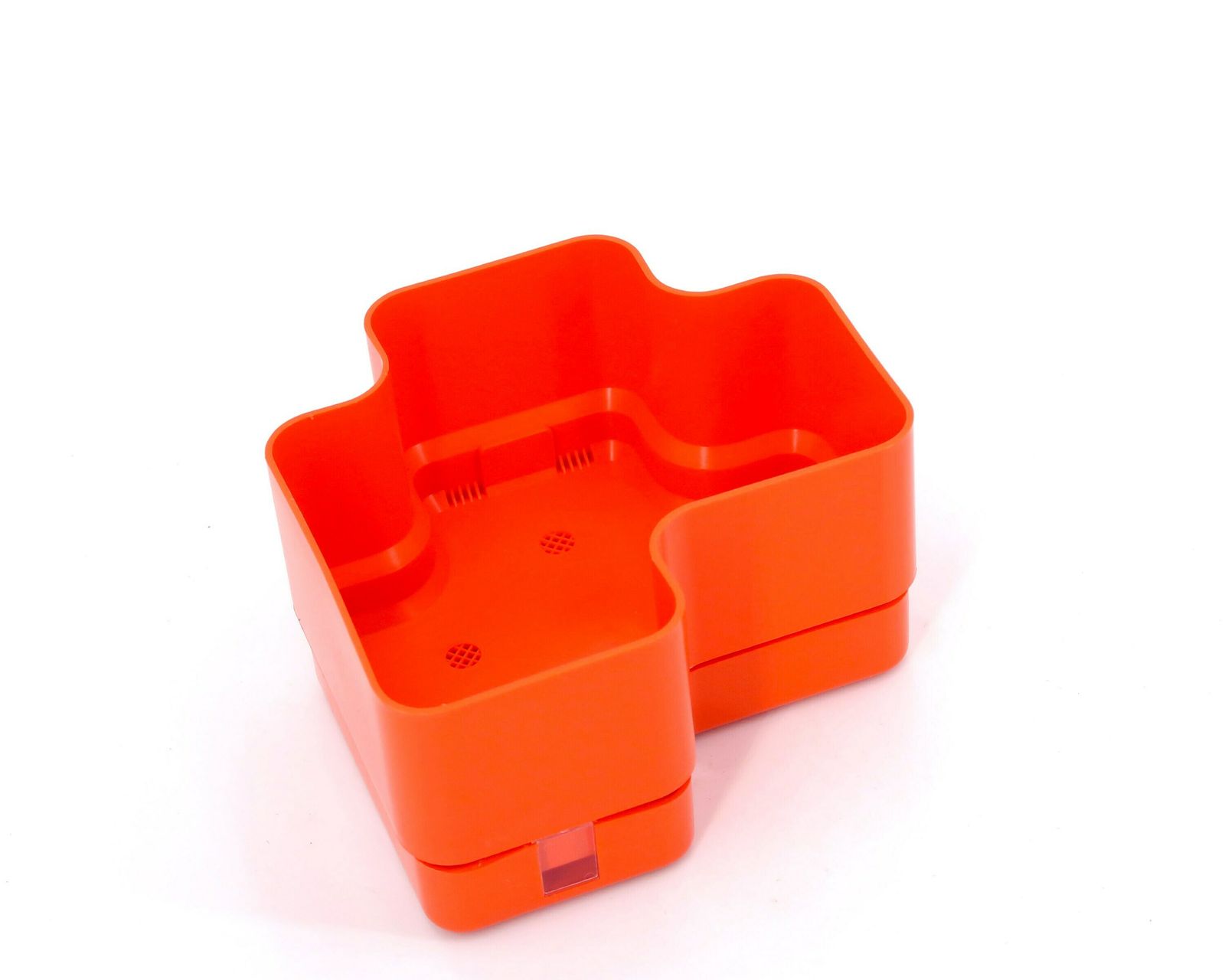 Small Vastill Plastic Planter With Water Tank By Michael Mccann, 1970s / Orange, Plant Cactus, Italian Design photo Home Decor