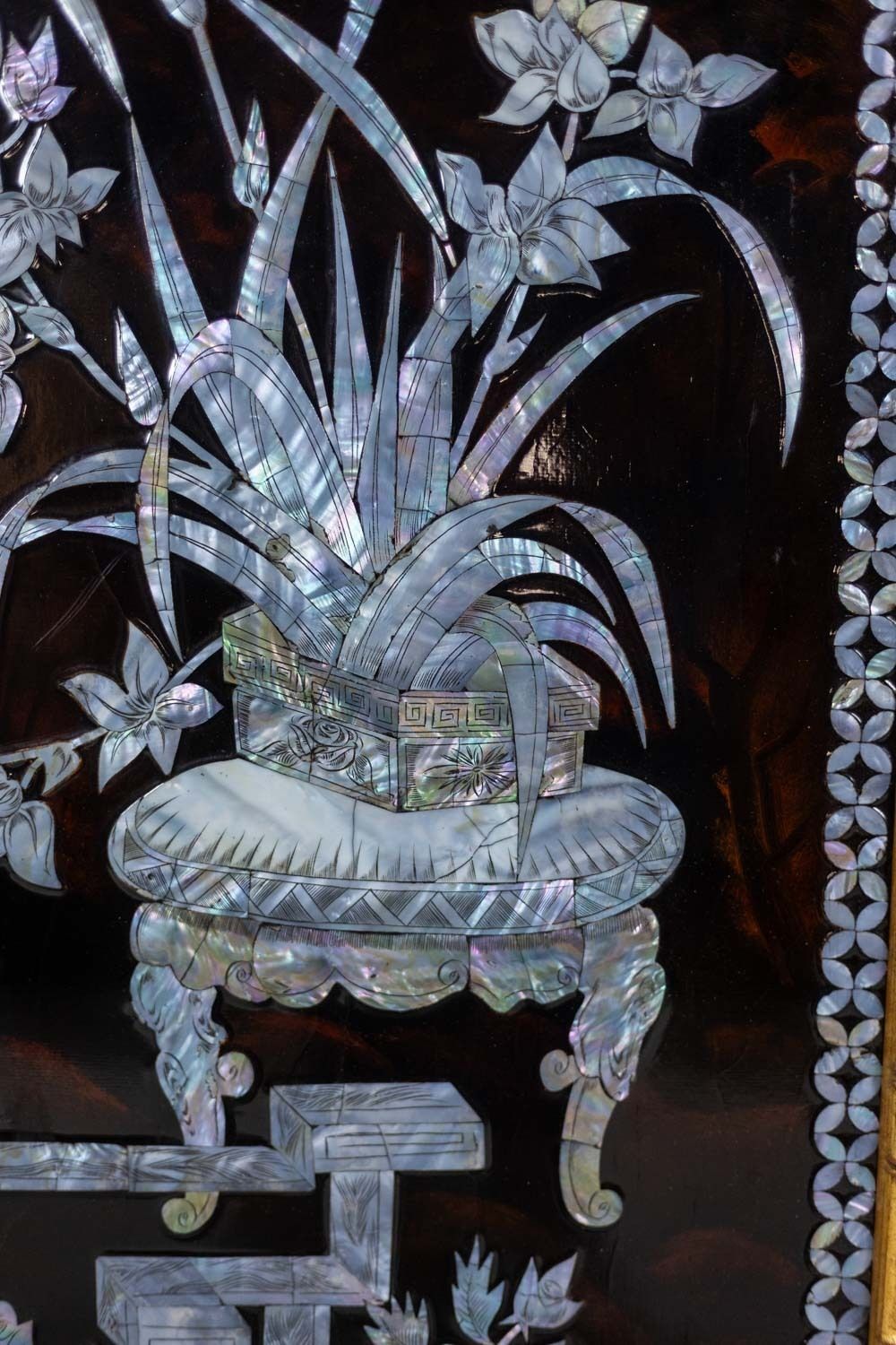 Set Of Four Asian Style Lacquer Panels. 1950s. photo furniture