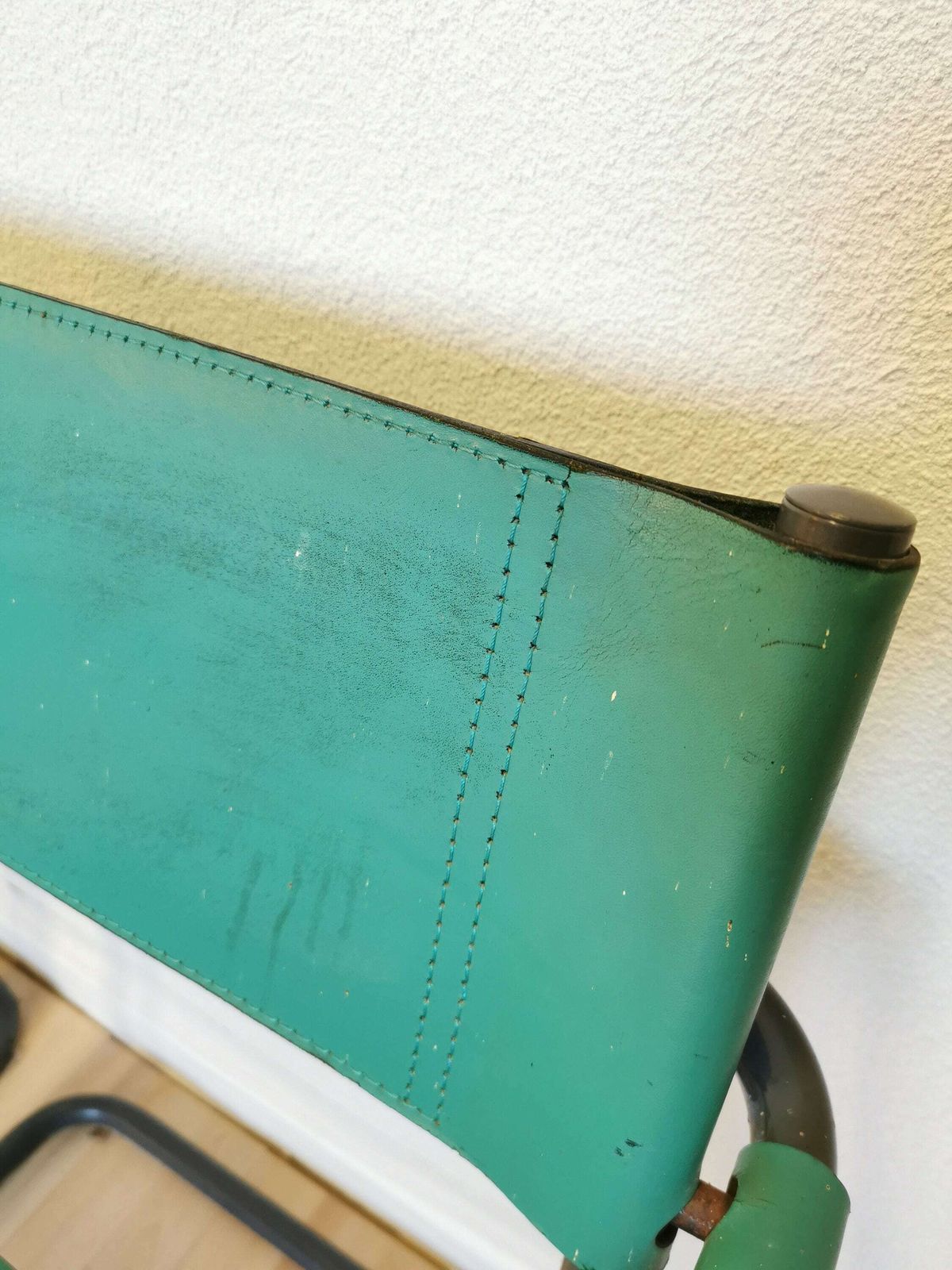 photo furniture 1 Of 4 Vintage Mart Stam Style S34 Armchairs With Turquoise Leather / Mid Century Cantilever Marcel Breuer Black Tubular Blue Dining Chair