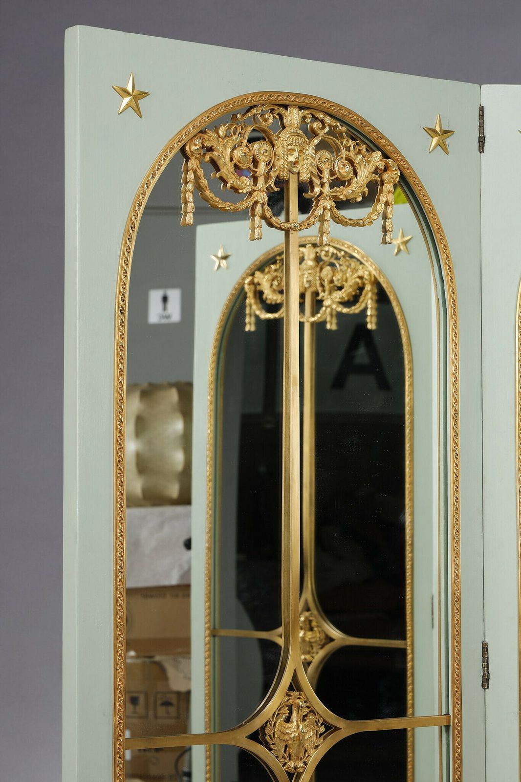 Mirror Screen In Lacquered Wood With Gilt Bronze Frame photo Home Decor