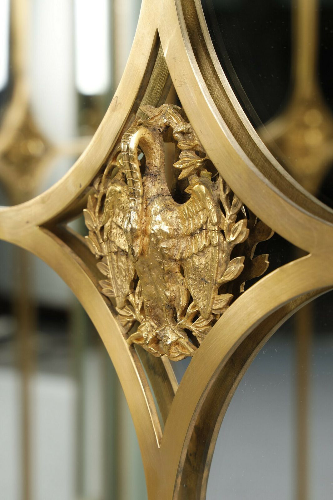 photo vinterior Mirror Screen In Lacquered Wood With Gilt Bronze Frame