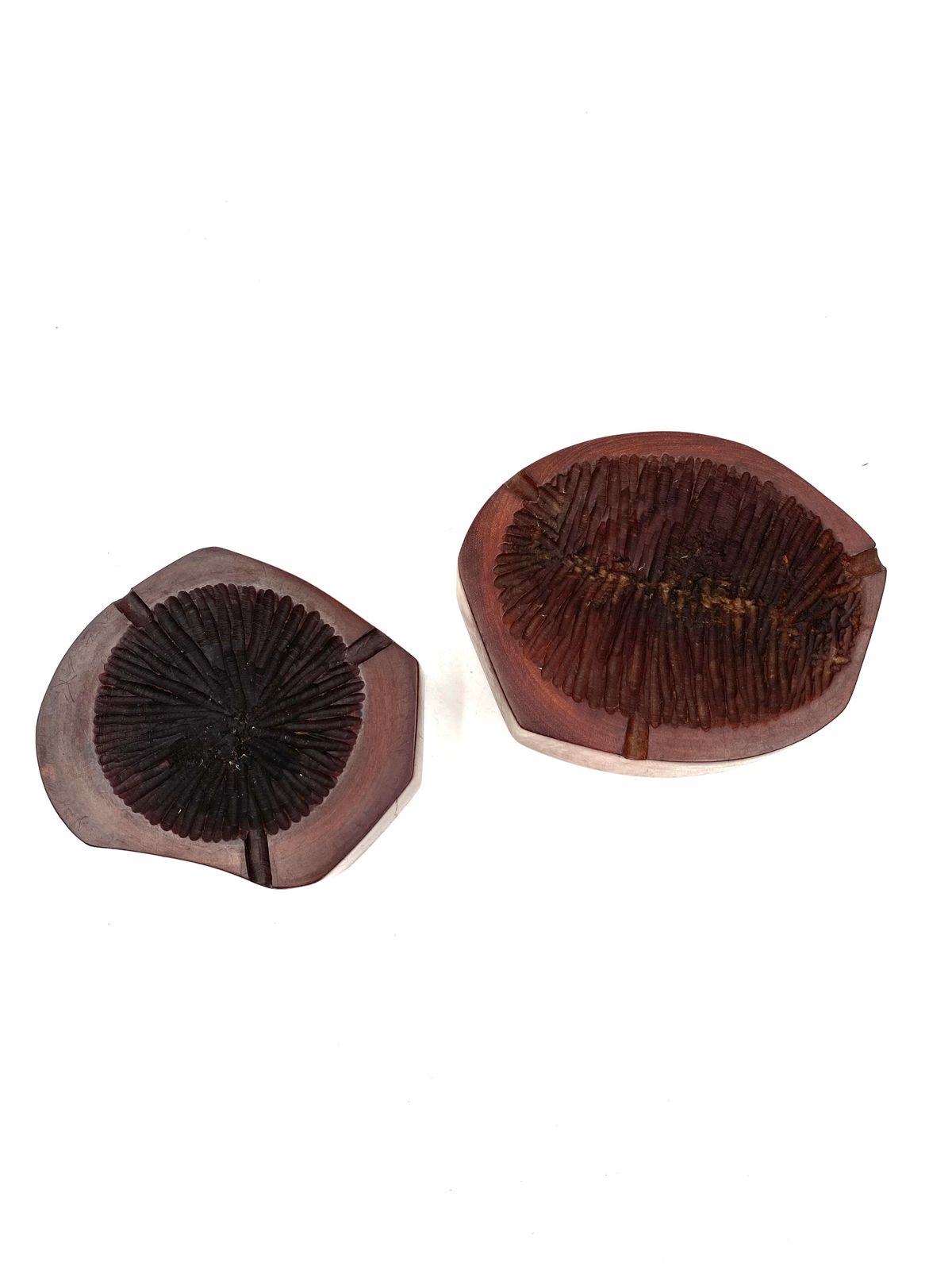 Organic Modern Set Of 2 Wood Ashtrays, France 1970s photo furniture
