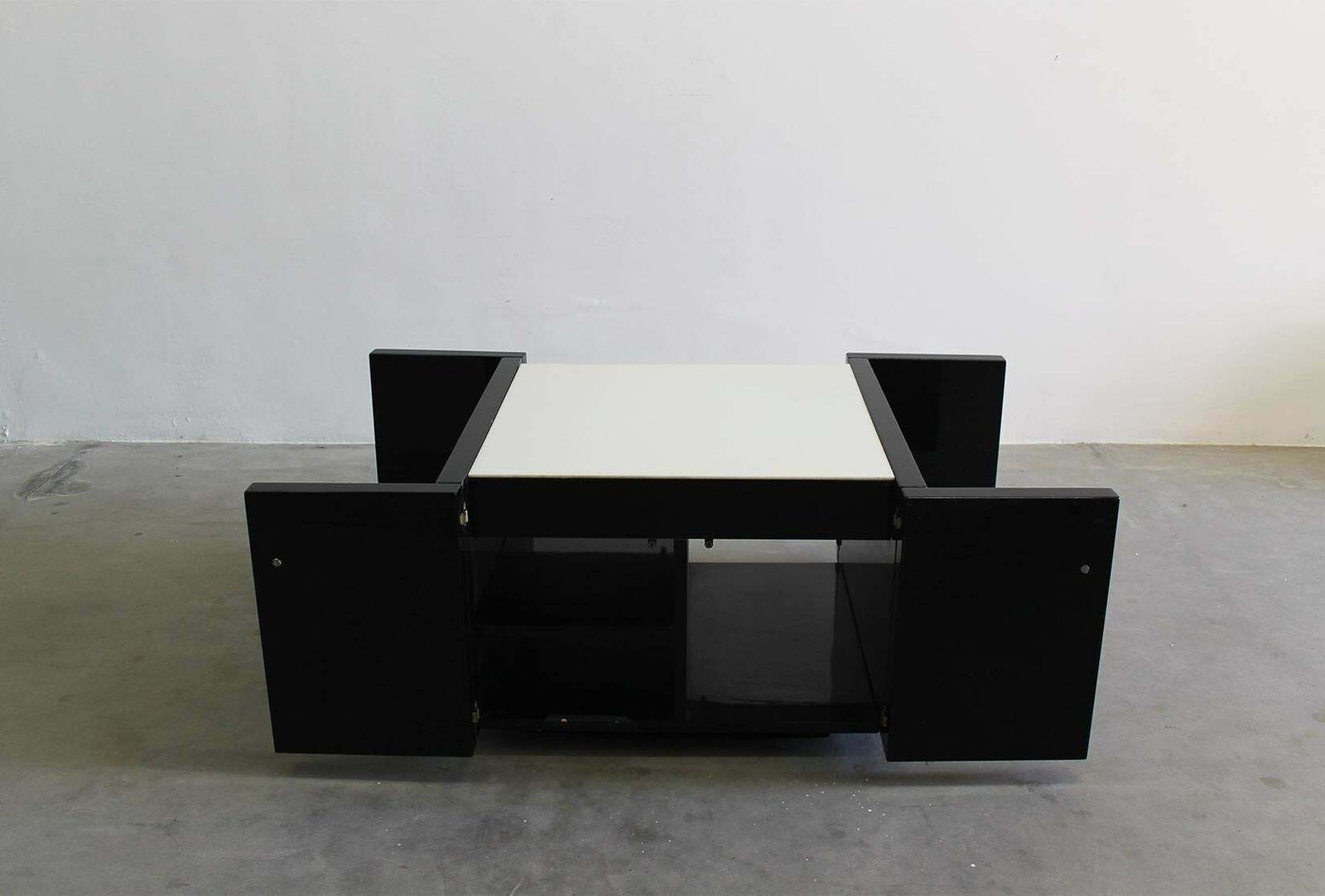 Massimo & Lella Vignelli Set Of Two Black Saratoga Bar Cabinet By Poltronova photo 4791.0