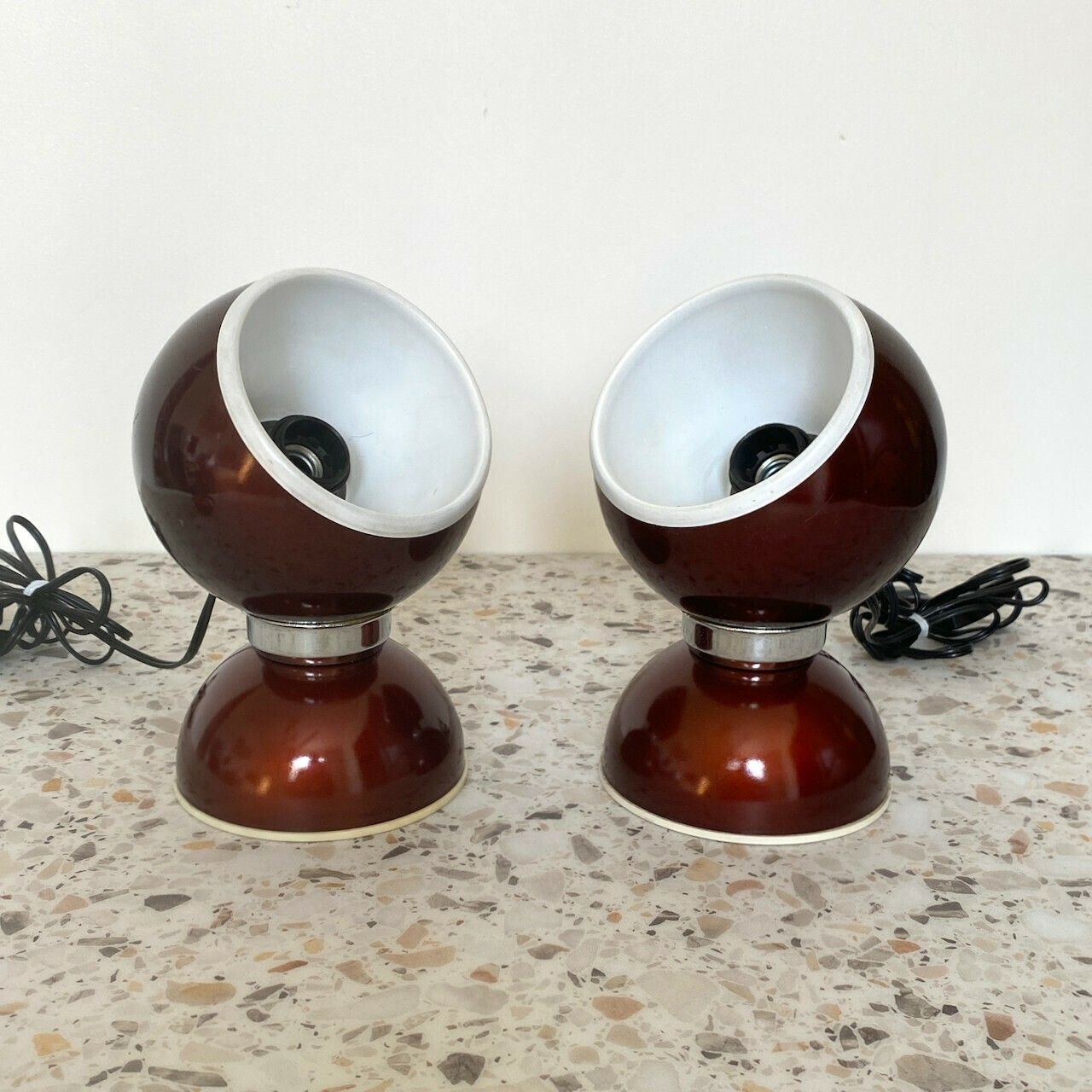Paar Goffredo Reggiani Magnetic Eyeball Lampen   Space Age   Jaren 1960 photo vinterior