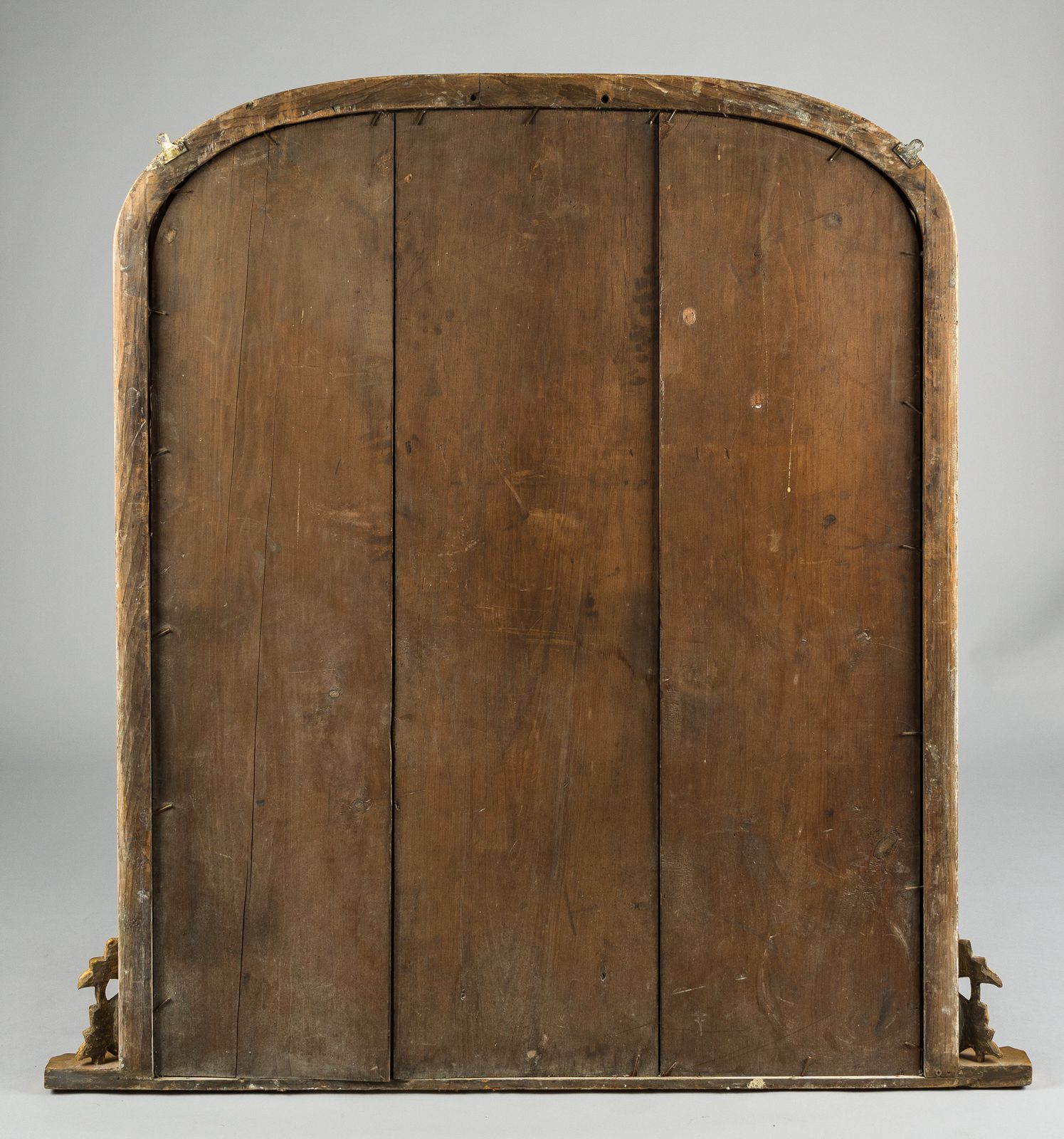 Large 19th Century English Victorian Gilt Archtop Overmantle Mirror photo vinterior