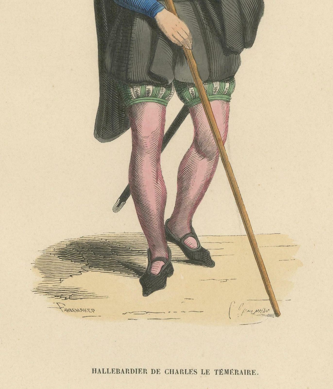Guardian Of The Realm: A Halberdier Of Charles The Bold, Lithograph Of 1847 photo furniture
