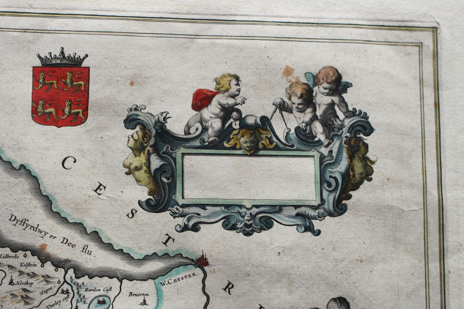 Denbigiensis Comitatus Et Comitatus Flintensis   Denbigh Et Flintshire 1646 Map Of The Welsh Counties Of Denbigh & Flintshire By Johannes Blaeu photo 220.0