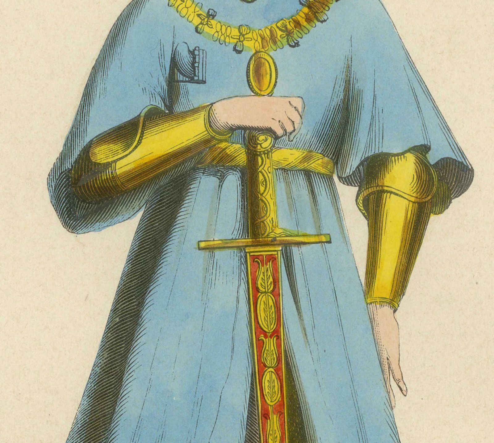 Noble Bearing: Gaston De Foix As Illustrated In 'Costume Du Moyen âge', 1847 photo for sale