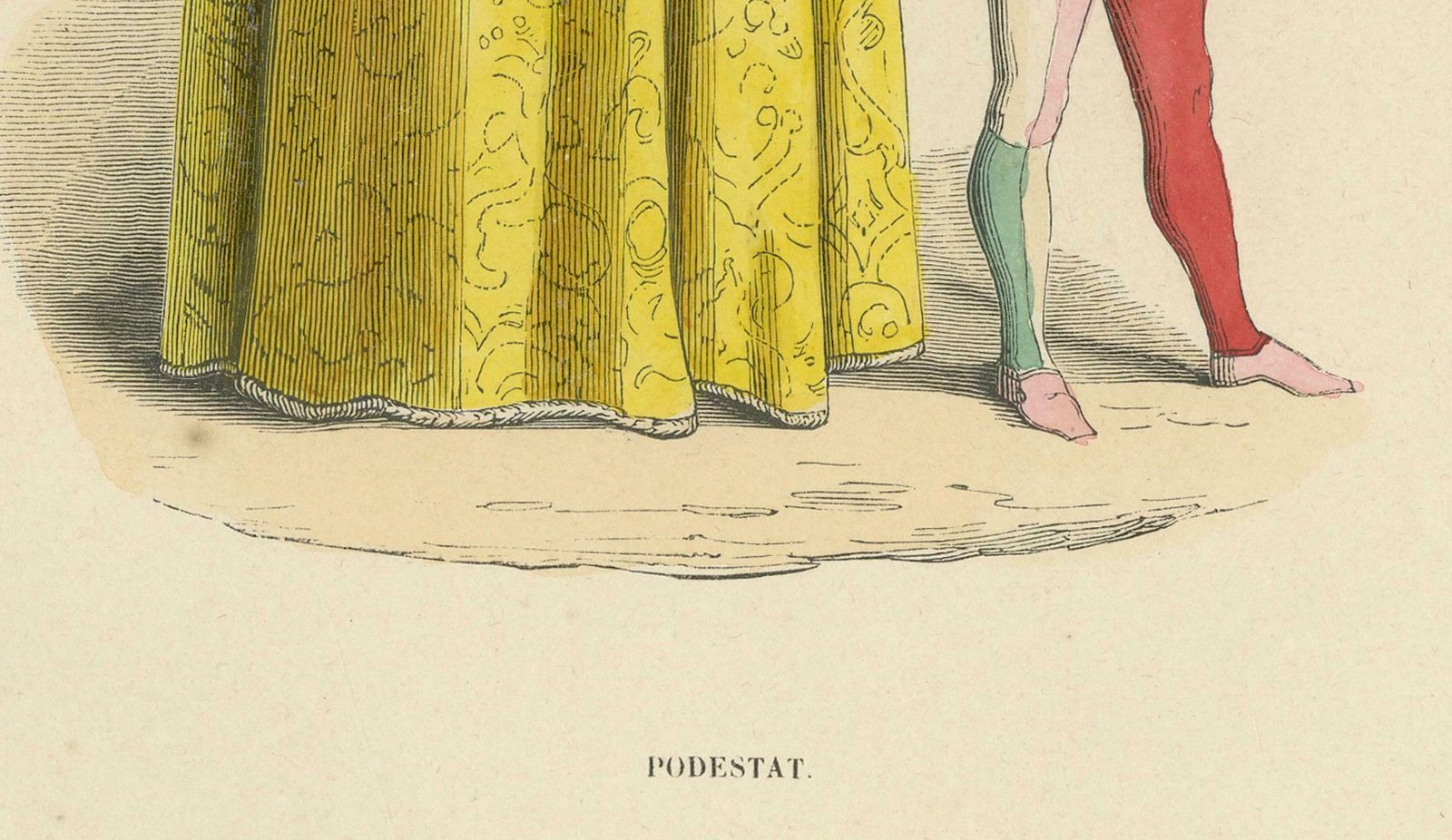 Civic Pride: A Podestà'S Robe In 'Costume Du Moyen âge', Genuine Lithograph 1847 photo furniture