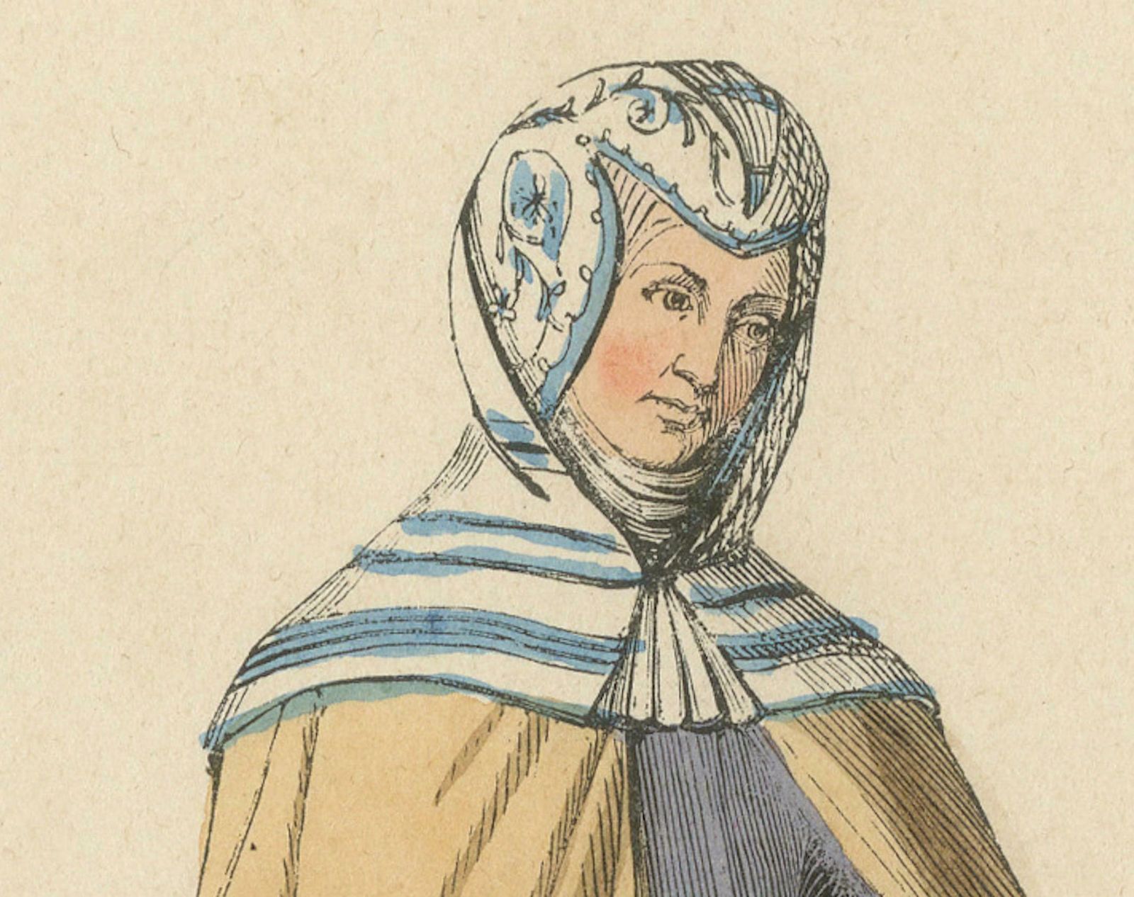 Dignified Poise Of A Spanish Noblewoman In An Original Lithograph Published 1847 photo for sale