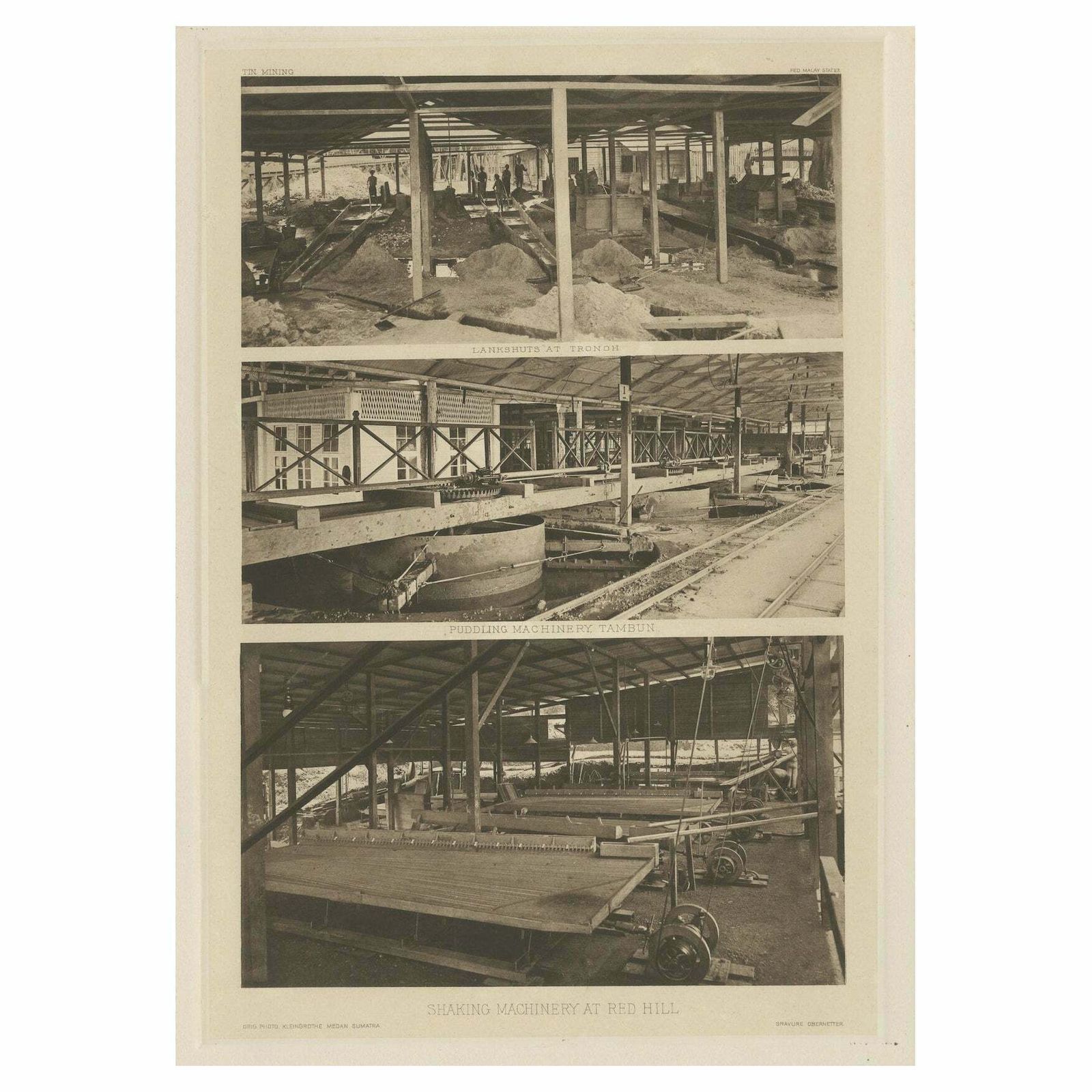 Heliograph Of Tin Mining In Tronoh, Perak And Tambun In Sabah, Malaysia, 1907