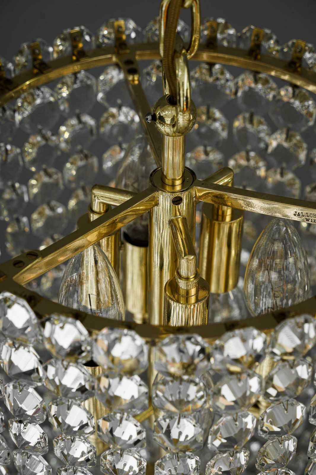 photo furniture Crystal Chandelier Around 1960s By J.L.Lobmeyr ( Signed )