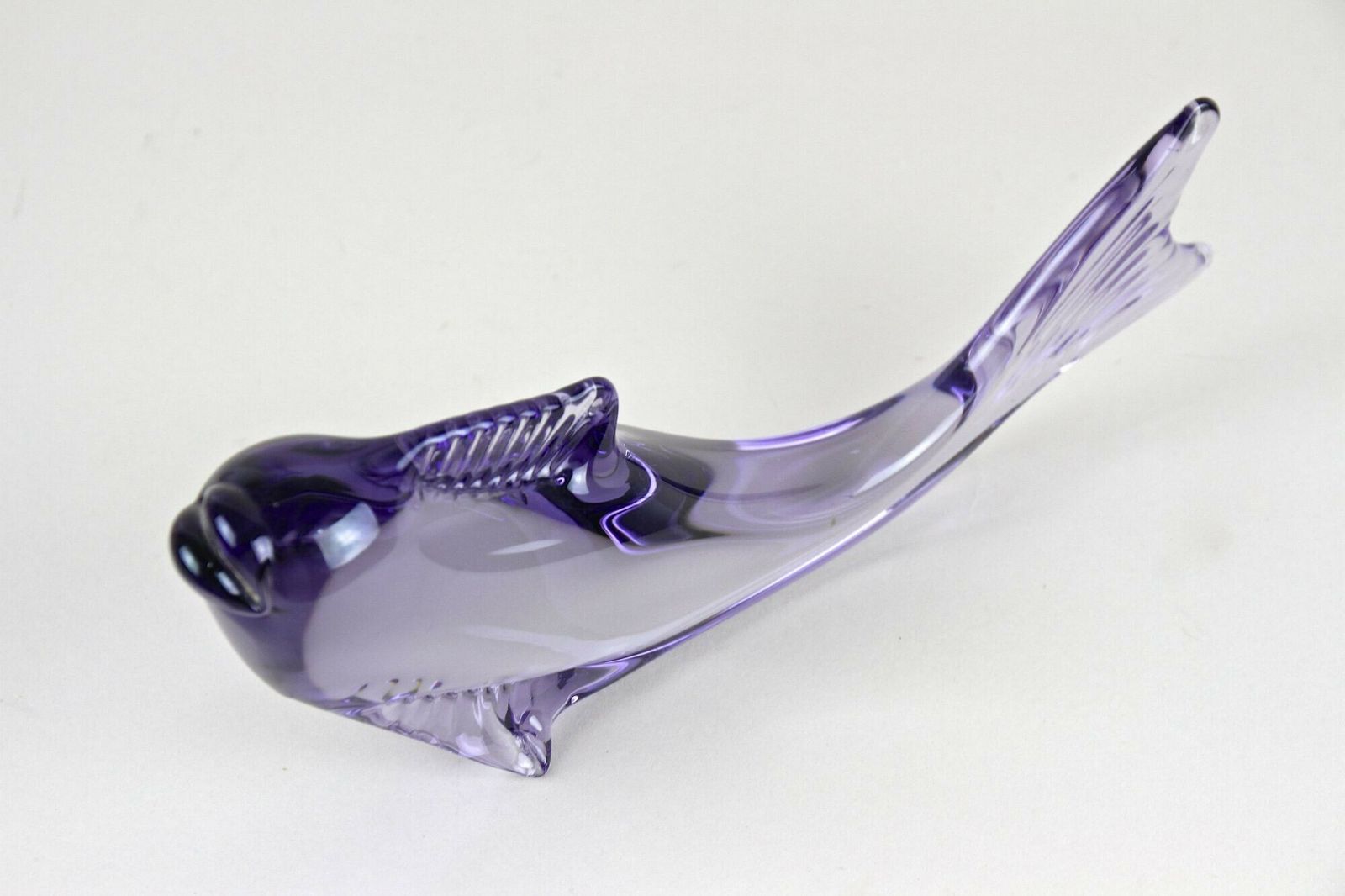 Contemporary Purple Murano Glass Fish, Italy Circa 1970 photo vinterior