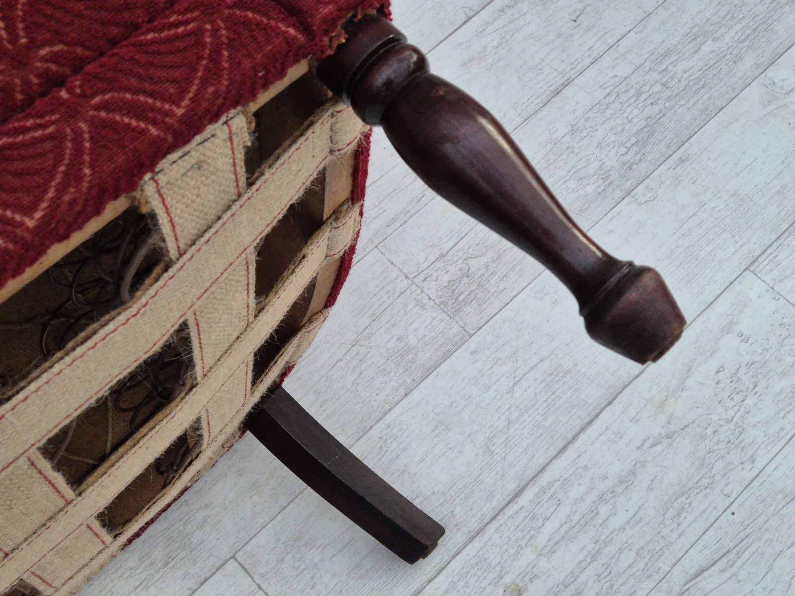 photo buy 1950s, Danish 2 Seater Sofa, Original Very Good Condition, Ash Wood.