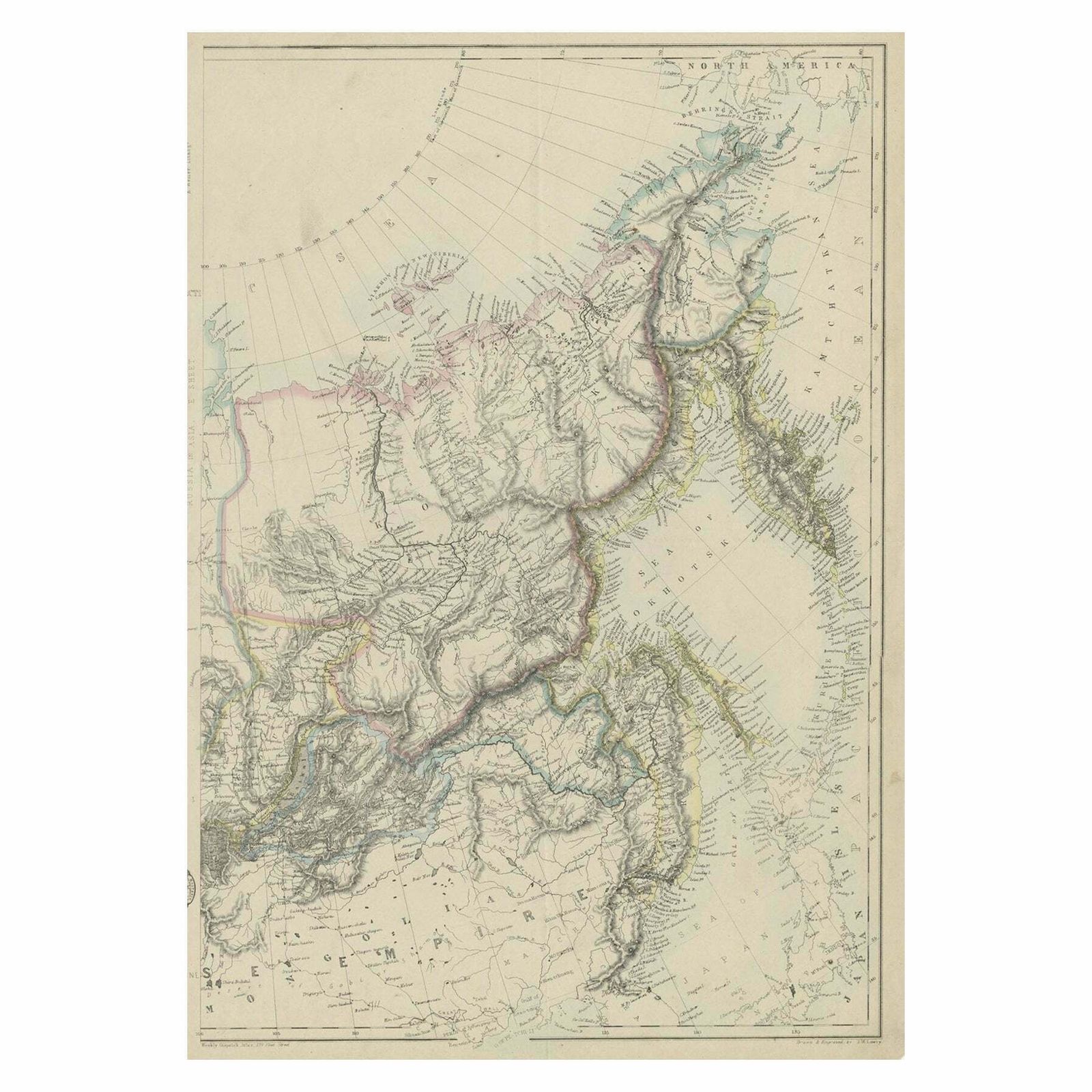 Old Map Of Russia Originating From The 'Weekly Dispatch Atlas', Ca.1865
