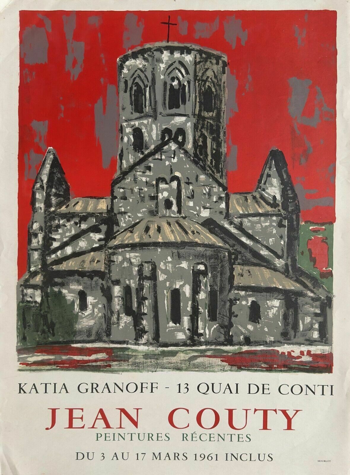 Jean Couty Lithographic Poster Jean Couty Poster Katia Granoff 61 Mourlot Semur
