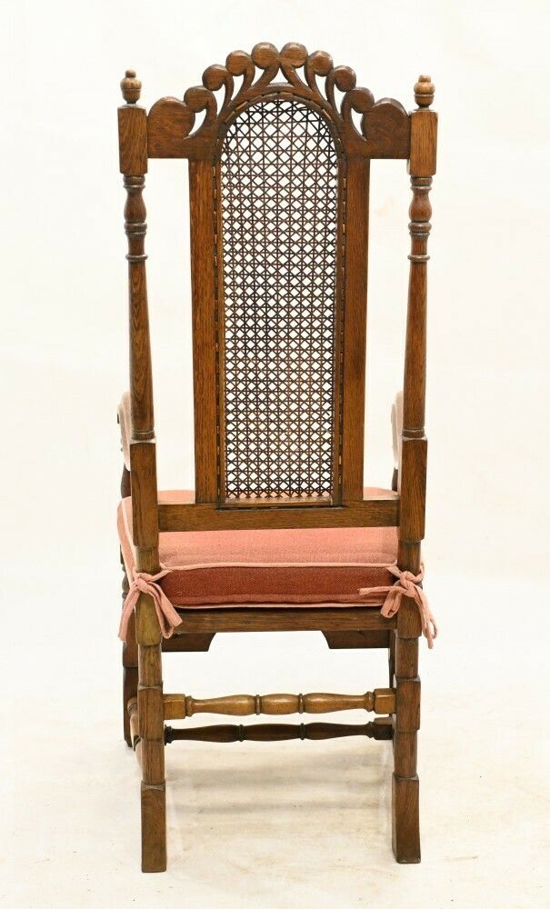Set Oak Dining Chairs Jacobean Revival Farmhouse 1840 photo 1895.0