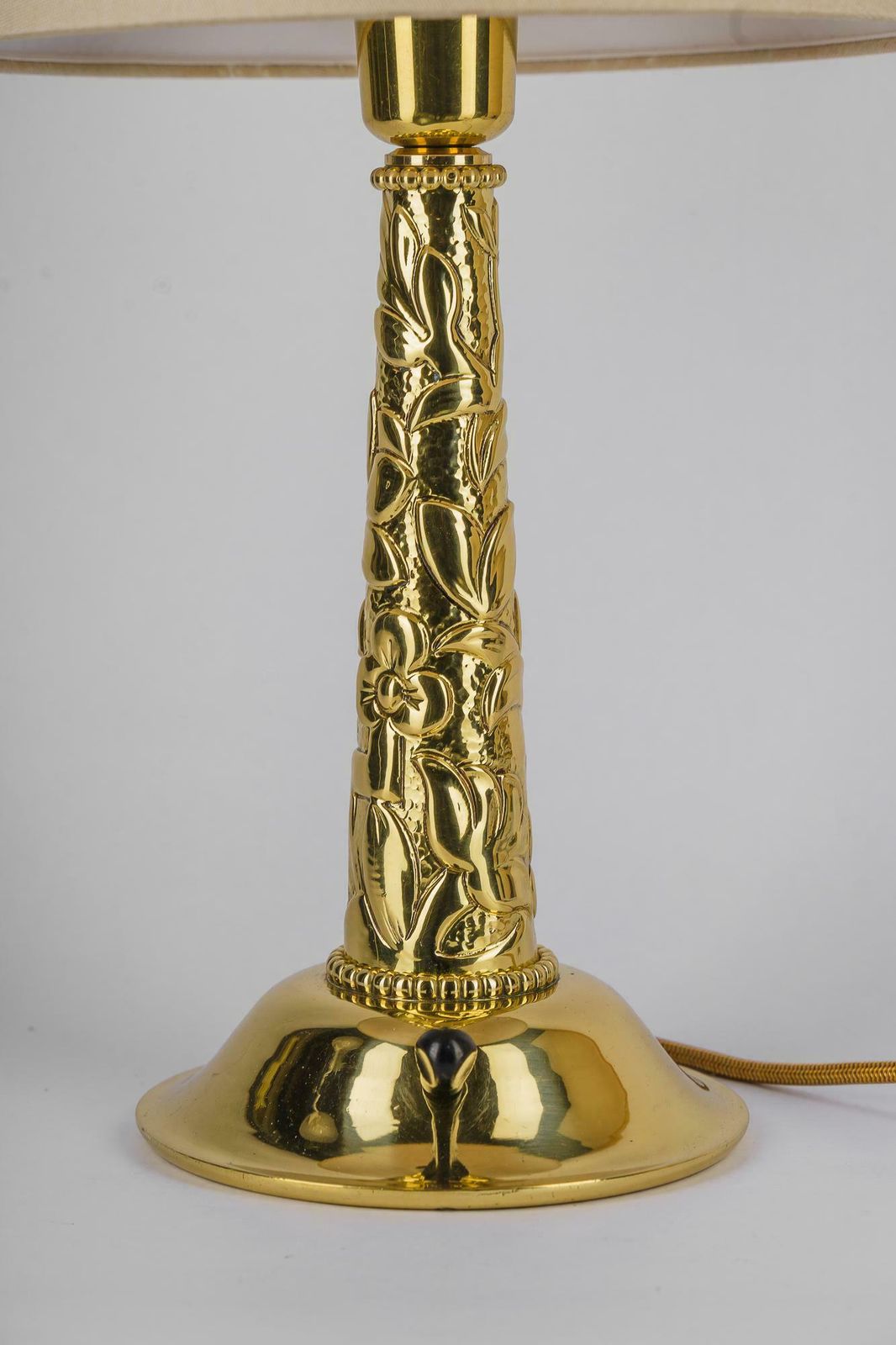 Big Art Deco Table Lamp With Fabric Shade Around 1920s photo buy