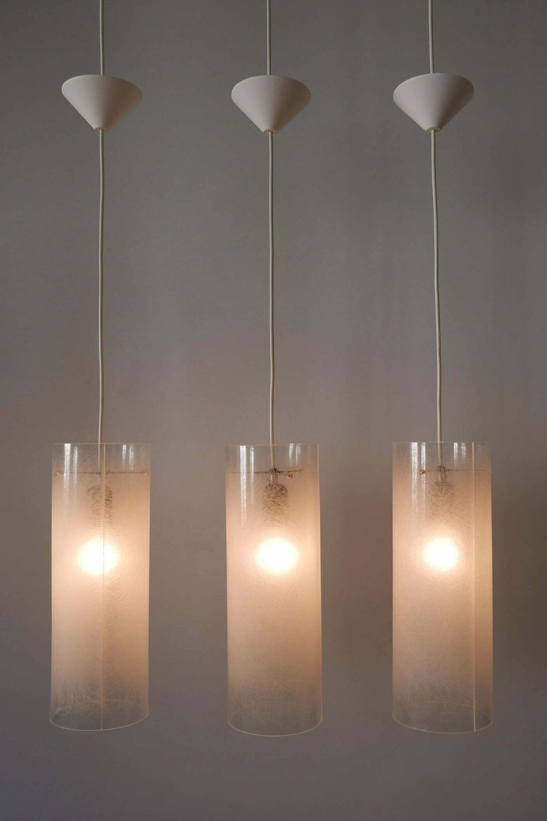 Set Of Three Mid Century Modern Pendant Lamps By Rupert Nikoll Austria 1970s photo furniture