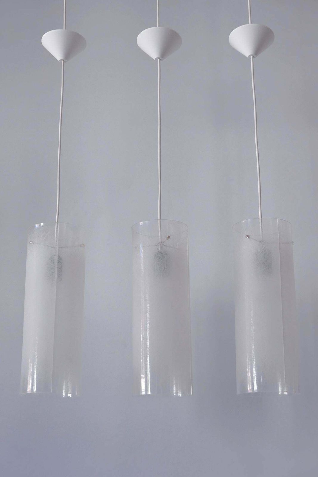 Set Of Three Mid Century Modern Pendant Lamps By Rupert Nikoll Austria 1970s photo for sale